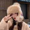 Gorro de Felpa a Prueba de Frío de Invierno para Mujer, Gorro de Punto Cálido para Exteriores con Protección para las Orejas, Moderno y Versátil, Gorro de Punto Pequeño Lei Feng que Muestra el Rostro