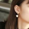 Aretes de Loto Perla para Mujer Plata S925 Estilo Étnico Artístico Pendientes de Gancho de Flor Joyería Flowerearrings