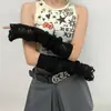 Nuevos Calcetines 2025 Verano Gris Tejidos Mangas para Pantorrilla JK Calcetines de Felpa Tejida Rasgados Mangas de Protección Solar para Mujer