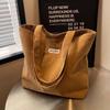 Bolsa Tote 2026 Modelo Nuevo Gran Capacidad Corduroy Lona Bolsa para Mujer Estudiante Universitaria Clase Bolso de Hombro Bolsa de Equipaje