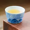Taza de Té de Cerámica con Patrón de Nube Azul, Taza Individual de Gama Alta para Uso Doméstico, Taza de Maestro, Recipiente de Té Estilo Chino