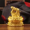 Nuevas figuritas del zodiaco en color oro arena, diseñadas para atraer riqueza y prosperidad, con lingotes giratorios y animales del zodiaco, un adorno decorativo de escritorio para atraer la buena fortuna