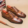 Zapatos de Cuero para Hombre de Nuevo Estilo Transfronterizos, Zapatos Formales de Negocios Casuales a la Moda, Zapatos Planos de Cuero Retro de Talla Grande de Comercio Exterior para Hombre
