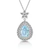 Collar de Gota de Flor de Hielo Color Flash de Venta Caliente Transfronterizo Europeo y Americano Colgante en Forma de Pera de Diamante de Alto Carbono de Lujo a la Moda Envío Directo