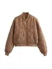 Spot Transfronterizo 2025 Otoño e Invierno Europeo y Americano para Mujer Nueva Chaqueta Bomber Corta de Algodón Cómoda Casual Chaqueta