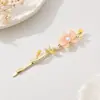 Horquilla de Perla Flor de Hada Accesorios para el Cabello Primavera y Verano Pinza para Mechones Laterales de Cabello Roto Clip Serie Mori Clip Celebridad Cyber Sombrero