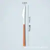 Cuchillo y Tenedor Cuchara de Acero Inoxidable con Mango de Madera Imitación Vajilla con Grano de Madera Pinza para Vajilla Vajilla Japonesa Cuchillo y Tenedor para Bistec Cuchara de Postre
