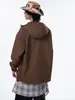 Chaqueta con capucha de estilo americano para hombre, de color liso, para primavera y otoño, de alta calle, para deportes al aire libre, moderna, para adolescentes