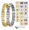 Set de Módulos de Banderas de Venta Caliente Internacional, Pulsera de Módulos DIY Italiana, Accesorios de Acero Inoxidable, Combinable Libremente