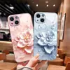 Fábrica de Capas para Celular Pintada Nova Design Florido Colorido Tridimensional iPhone16Pm High-End Capa de Vidro Feminina Atacado