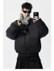 Chaqueta de Algodón Estilo Retro Americano con Cuello Grueso de Piel, Corte Limpio para Hombre, Nueva de Invierno, Holgada, Cálida, Ropa de Trabajo, Abrigo de Algodón, Prendas de Abrigo de Moda