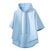 Playera Casual con Capucha de Manga Corta Verano Marca Trendy de Alta Gama Suelta Casual Seda de Hielo Fresca Top de Media Manga