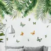 Borboleta Transfronteiriça Boêmia Folha Verde Decoração de Teto Adesivos de Parede Quarto Sala de Estar Entrada Parede de Fundo Pvc