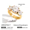 Anillo de Luz Circular Jieding Zirconio Acero Titanio Joyería de Lujo Gama Alta Anillo No Descolorante Joyería de Acero Inoxidable Transfronteriza para Mujer