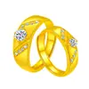 Anillo de Pareja Kaiwei Diamante Oro para Hombres y Mujeres Chapado en Oro de 24 Quilates Anillo K Oro Joyería de Boda Nuevo