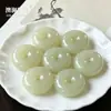 Pendente de Fivela de Segurança de Jade Branco Afegão de Xinjiang Natural Jade Branco Grau A Fivela de Segurança Pingente de Jade Atacado