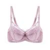 Sostén de Seda para Mujer con Aro de Acero Suave, Fino, Talla Grande, Copa Completa, Encaje, Push-up, Sin Costuras, Transpirable, Ropa Interior Push-up
