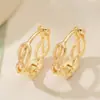 Aogu Moda Transfronteriza Simple Chapado en Cobre Oro de 18 Quilates Geométrico Hueco Aro de Oreja Diseño Femenino Personalidad de Nicho Pendientes Nuevos