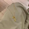 Colar com Pingente de Cruz de Glitter Fino Tendência Cadeia para Clavícula Versátil de Luxo Nicho High-End Atacado