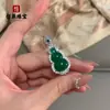 Atacado cor esmeralda verde total verde imperador prata incrustado gelo yang verde jade cabaça branco gelo pingente pingente de jade colar
