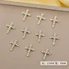 Venta Caliente Transfronteriza Estilo Lujo Ligero Forma de Cruz Accesorios para Uñas con Pedrería Cruzada Accesorios de Uñas de Aleación Venta al por Mayor