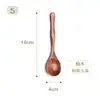 Colher de Madeira Maciça Laqueada de Nanmu Colher Artesanal Estilo Japonês Utensílios Domésticos para Refeição Cozinha Colher de Geleia para Crianças Colher de Sopa de Madeira Colher de Arroz