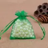 Bolsa de hilo para joyería al por mayor de fábrica color liso hilo de perla bolsa para dulces de boda empaque de joyería color liso bolsa de malla de gasa organza