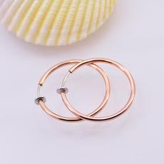 日韩流行少女30MM简约时尚无耳洞弹簧耳圈 隐形假耳环大耳圈百搭