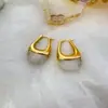 Pendientes de Bolso Retro en Forma de U Maillard Moda Europea y Americana Pendientes Elegantes Exagerados de Nicho Lujo Accesible Pendientes de Gama Alta