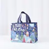 Sacolas de Presente de Natal de Novo Estilo Transfronteiriças Personalizadas com Desenhos de Papai Noel, Renas e Flocos de Neve de Desenho Animado, Sacolas de Tecido Não Tecido Laminadas