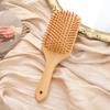 Pente de Massagem com Almofada de Ar e Dentes Largos para Cabelo Longo e Cacheado, Pente de Madeira de Placa Grande, Pente de Ar com Airbag