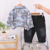 Ropa de Otoño para Niños 2025 de 0-3-4 Años Chaqueta Cardigan de Trabajo Guapo para Niño Pequeño Traje de Tres Piezas de Moda para Niños