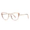 Pegamento dorado nuevos lentes anti luz azul 3127 tendencia sudamericana ojo de gato para mujer montura comercio exterior lente plana se puede equipar con miopía