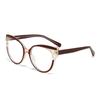 Gafas antiazules 2024 para mujer, estilo PC, con base en la pierna, estilo retro, con placa de color y espejo 5715