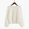 Comercio exterior europeo y americano otoño e invierno nuevo suéter de punto holgado con cuello redondo trenzado, suéter de punto para mujer estilo casual
