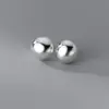 Pendientes de Bola de Arco Esmerilado de Plata de Ley S925 Nalan Estilo Ins Diseño de Lujo Ligero Pendientes Elegantes M03984