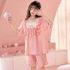 Comércio Exterior Pijamas Infantis Meninas Primavera e Verão Algodão Seda Fino Estilo Princesa Manga Curta Meninas Populares na Internet Roupas de Casa para Alunos do Ensino Fundamental