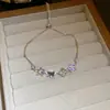 Amor de Noche de Verano~Pulsera de Flor Corazón con Zircón Morado Uruguayo, Lujosa y Sofisticada, Suave Accesorio para la Mano