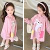 Vestido Camisa Longo de Coelho de Desenho Animado para Meninas 2026 Primavera e Outono Novo Comércio Exterior Roupas Infantis Atacado