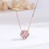 Colar de Prata Esterlina Coração Pulsante Feminino Estilo Ins Pingente de Cristal Luz Luxo Design de Nicho Corrente para Clavícula Versátil Joia