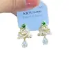 Pendientes de Navidad Más Vendidos en Europa y América Pendientes de Árbol de Navidad con Cuentas Afelpadas Esmalte Goteando Aceite Goteando Joyería de Oreja Festiva de Vacaciones