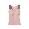 Regata Térmica para Meninas 8899 Estilo Inverno com Alça de Ombro Color Block Canelada com Bojo Peça Íntima Camisole Sem Costura para Meninas