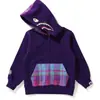 Moletom com zíper e capuz infantil para primavera e outono, camuflado, design de tubarão de desenho animado, cardigã casual para meninos e meninas