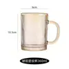 Vaso de Vidrio Grueso con Rayas Verticales y Asa, Vaso de Agua de Verano, Vaso de Jugo, Juego de Tazas de Café de Vidrio, Taza de Leche para el Hogar