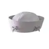 Gorro Blanco de Marinero con Lazo de Letra Coreana Hottie del Milenio Sombrero de Otoño e Invierno Moda Femenina Puro Deseo Gorro Azul Marino