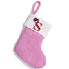 Meia de Natal Fofa com Letra de Lã Rosa Tricotada com Pingente Pequeno Decorações de Natal Transfronteiriças Novo Produto