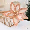 Flor de Lantejoula Flor Artificial Flor de Natal Tecido de Rede Arranjo de Flores Enfeites Decorativos Flanela Decorações de Natal Atacado