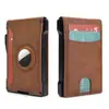 Carteira multi-cartões com AirTag masculina fibra de carbono flip multi-função caixa de cartões porta-cartões anti-roubo escovado carteira masculina