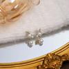 Pendientes de Perlas Simples Estilo Coreano Aguja de Plata Tamaño Pendientes de Diamantes de una Palabra de Temperamento Francés Pendientes de Alta Gama