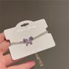 Pulseira Feminina de Zircônia Violeta Banhada a Cobre Ouro 14K Pulseira Borboleta Novo Estilo Pequena Fresca Nicho Versátil